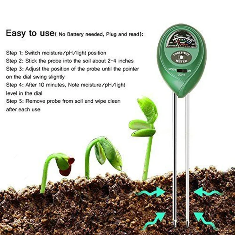 Bahçe PH Ölçer Güneş Işığı 3'ü - Soil Moisture Sensor incelemesi ve fiyatı
